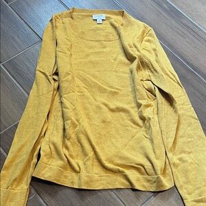 J Crew Mustard Yellow Crew Neck Sweater
